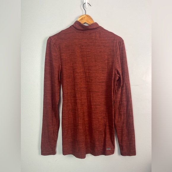 SPYDER Logo Heathered Half Zip Pullover Orange read measurements - Picture 3 of 3